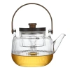 Tetera de vidrio de borosilicato alto tetera de burbuja vertical para uso doméstico fuego abierto horno eléctrico calefacción cocina con filtro tirador Item Picture